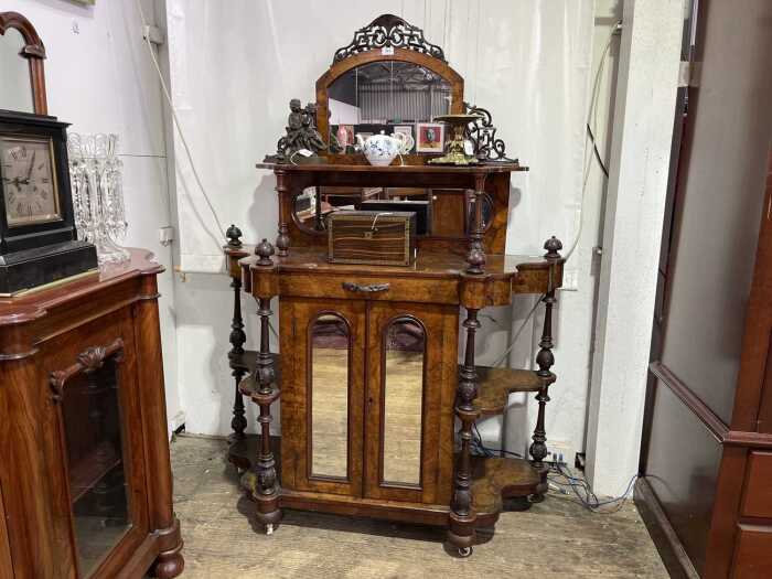 Victorian burr walnut parlour cabinet