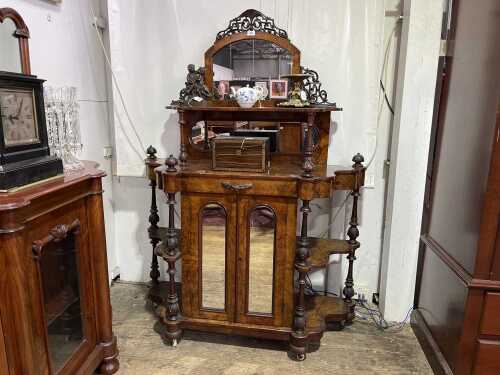 Victorian burr walnut parlour cabinet
