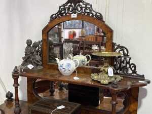 Victorian burr walnut parlour cabinet - 2