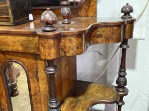 Victorian burr walnut parlour cabinet - 5