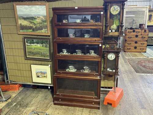 Antique style mahogany waterfall front barrister's bookcase