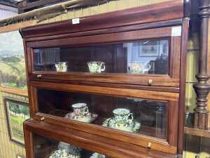 Antique style mahogany waterfall front barrister's bookcase - 2