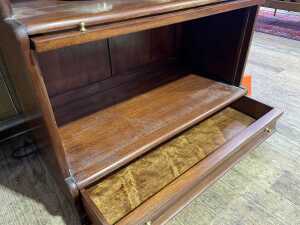 Antique style mahogany waterfall front barrister's bookcase - 5