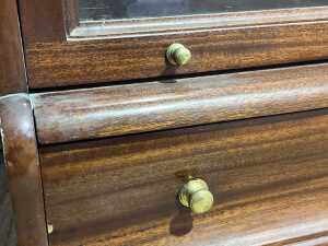 Antique style mahogany waterfall front barrister's bookcase - 6