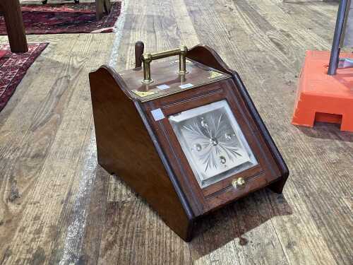 Victorian timber coal scuttle