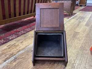 Victorian timber coal scuttle - 3