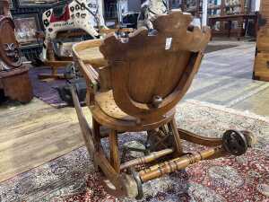 Victorian oak metamorphic highchair - 5