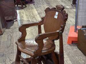 Victorian oak metamorphic highchair - 9