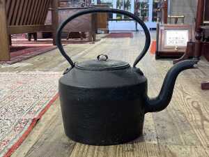 Antique cast iron fireside kettle