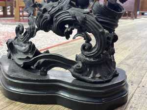 Antique cast metal figure of a twin tailed Triton or merman - 3
