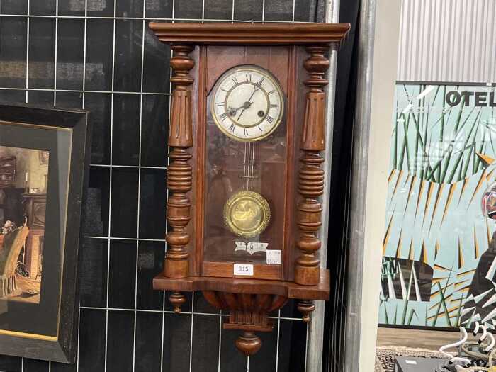 Antique Viennese style regulator wall clock