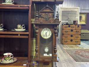 Antique Viennese style wall clock