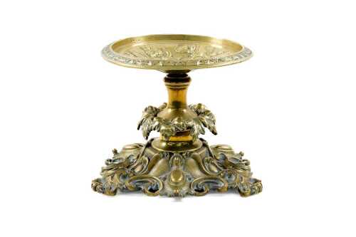 Antique cast brass tazza