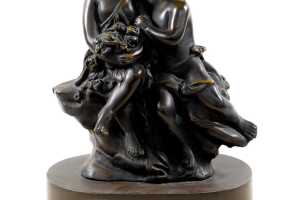 After Auguste Moreau, bronze sculpture of two cherubs - 3