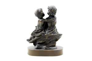 After Auguste Moreau, bronze sculpture of two cherubs - 4