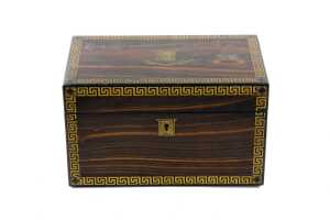 19th century calamander tea caddy - 2