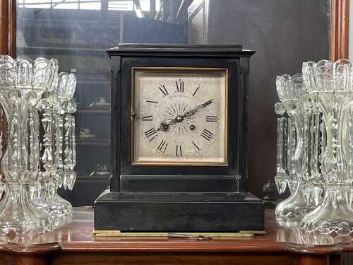 Antique French slate mantel clock