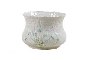 Belleek Shamrock ware 'daisy planter' in original box