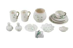 Belleek Shamrock porcelain pieces