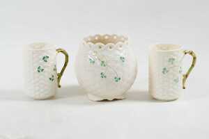 Belleek Shamrock porcelain pieces - 3