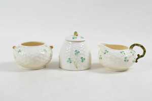 Six Belleek Shamrock porcelain pieces - 2