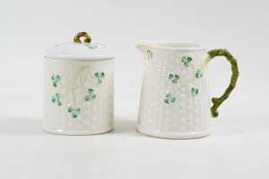 Six Belleek Shamrock porcelain pieces - 3