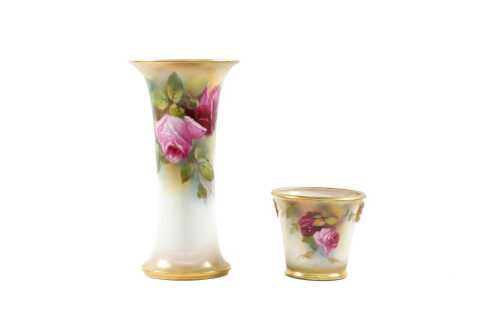 Two antique Royal Worcester porcelain vases