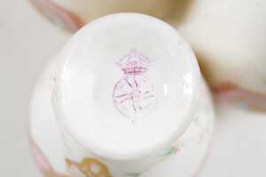 Victorian Royal Worcester porcelain triple vase - 4
