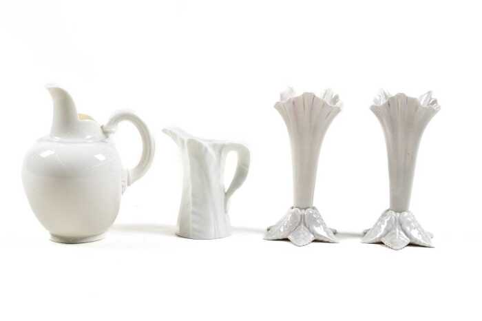 Four Royal Worcester white porcelain pieces