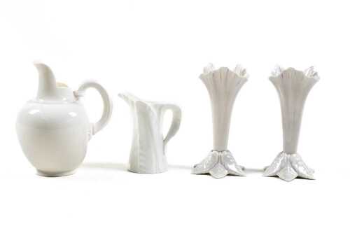 Four Royal Worcester white porcelain pieces