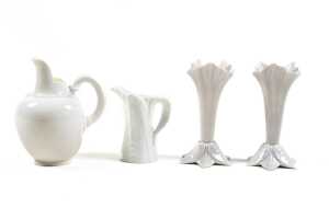 Four Royal Worcester white porcelain pieces
