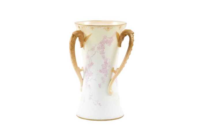 Antique Doulton Burslem tri-handled porcelain vase
