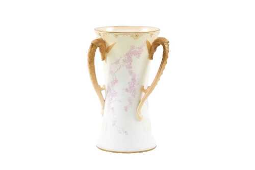 Antique Doulton Burslem tri-handled porcelain vase
