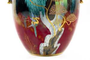 Carlton Ware 'Heron and the Magic Tree' hand-painted and gilded ceramic vase - 3