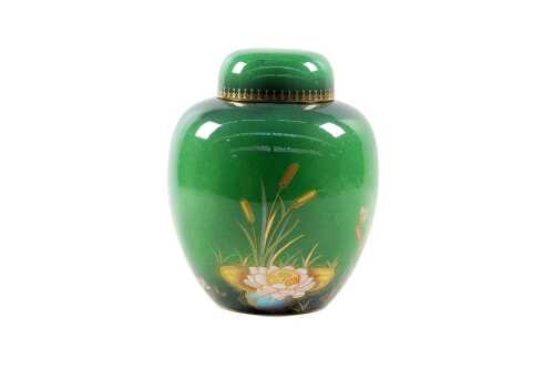 Carlton Ware Vert Royale hand-painted ceramic ginger jar