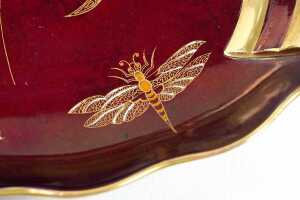 Carlton Ware hand-painted 'Spider's Web' Rouge Royale dish - 3