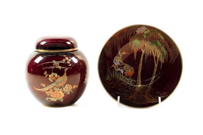 Two Carlton Ware Rouge Royale lustre porcelain pieces