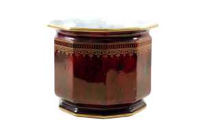 Antique Keeling 'Losol Ware' lustre glaze ceramic jardiniere