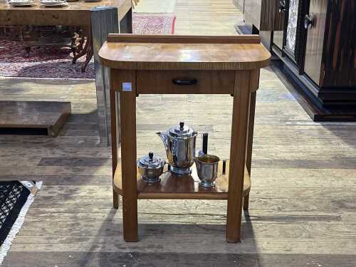 Art Deco walnut hall console table