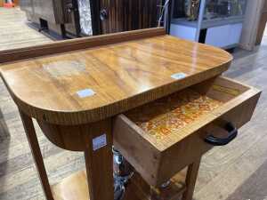 Art Deco walnut hall console table - 3