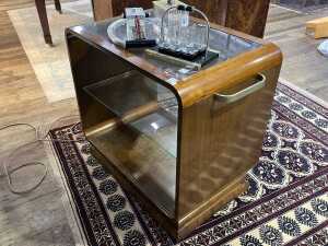 Art Deco walnut bar cart - 2