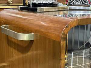 Art Deco walnut bar cart - 4