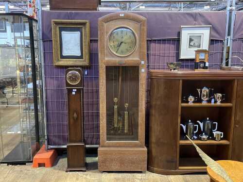 Art Deco cerused oak longcase clock
