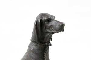After Auguste Nicholas Cain, basset hound. Cast bronze figure on marble base - 2