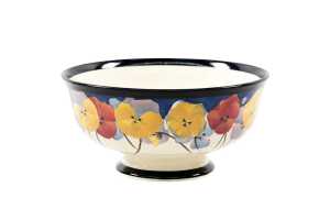 Royal Doulton 'Pansy' Art Deco porcelain footed bowl