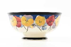 Royal Doulton 'Pansy' Art Deco porcelain footed bowl - 2