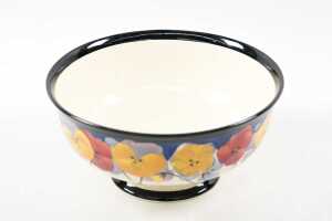 Royal Doulton 'Pansy' Art Deco porcelain footed bowl - 3