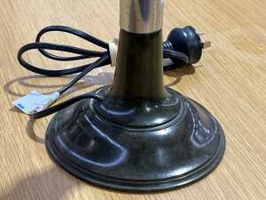 Art Deco table lamp with milk glass acorn form shade - 3