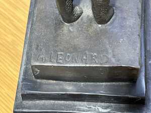 After Agathon Leonard, Art Deco dancer, bronze female figure on marble base - 5
