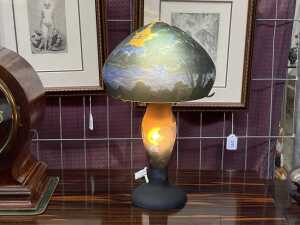 Galle style cameo glass table lamp